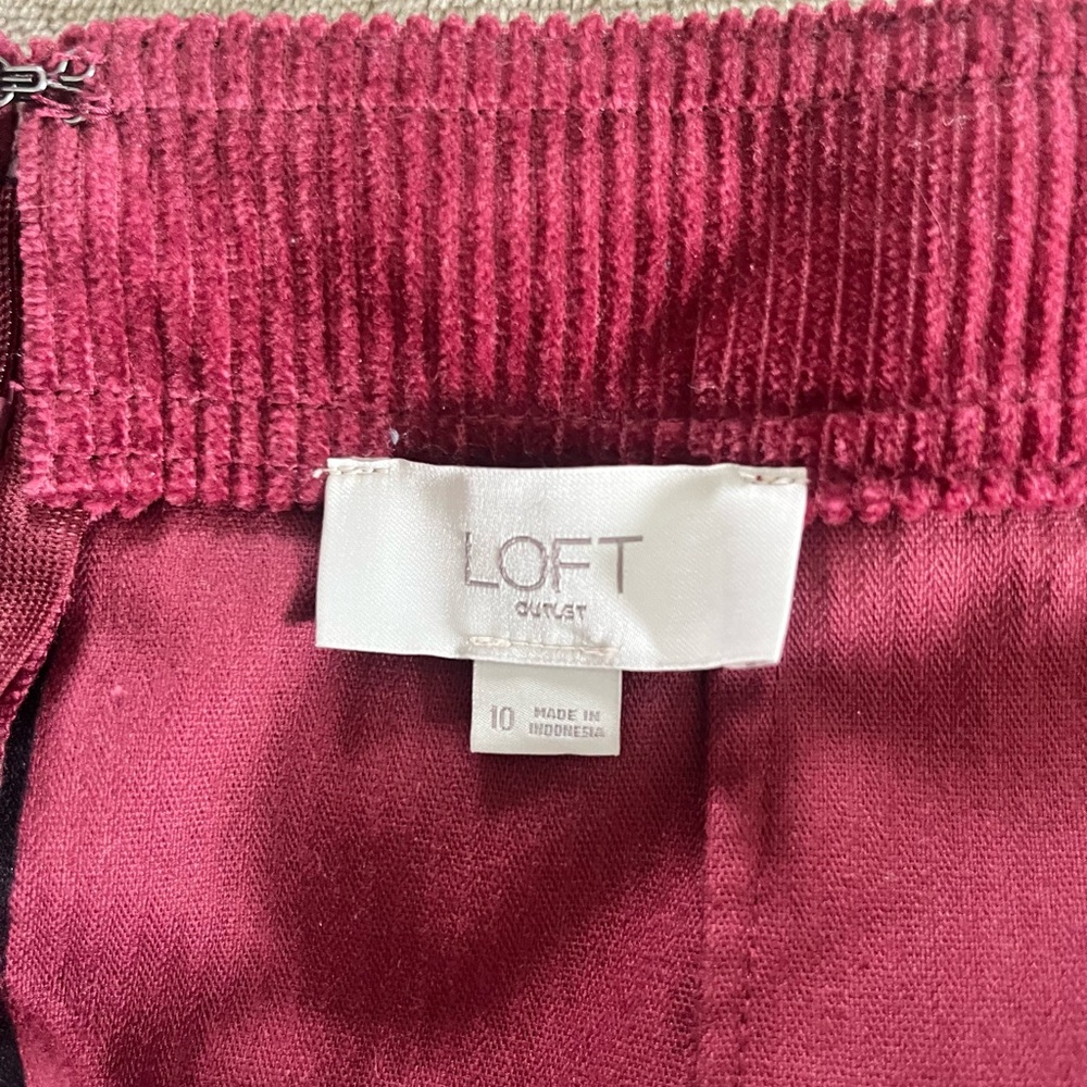 LOFT Red A-Line Mini Skirt Casual - Picture 4 of 4